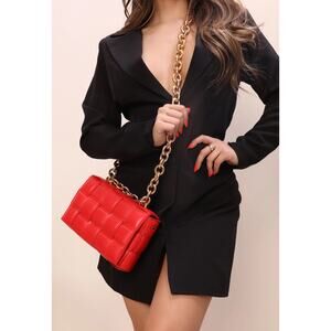 Glamorous Fancy Women Quilt MY ONE AND ONLY RED CHAIN BAG